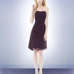 NWT Bill Levkoff 8 Bridesmaid Dress $176 Prom Short Gown Chiffon Plum